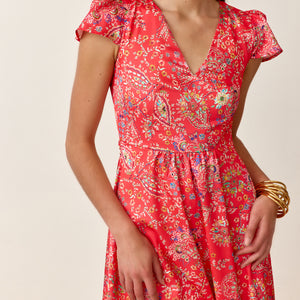 Robe Lyre imprimé corail