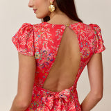 Robe Lyre imprimé corail