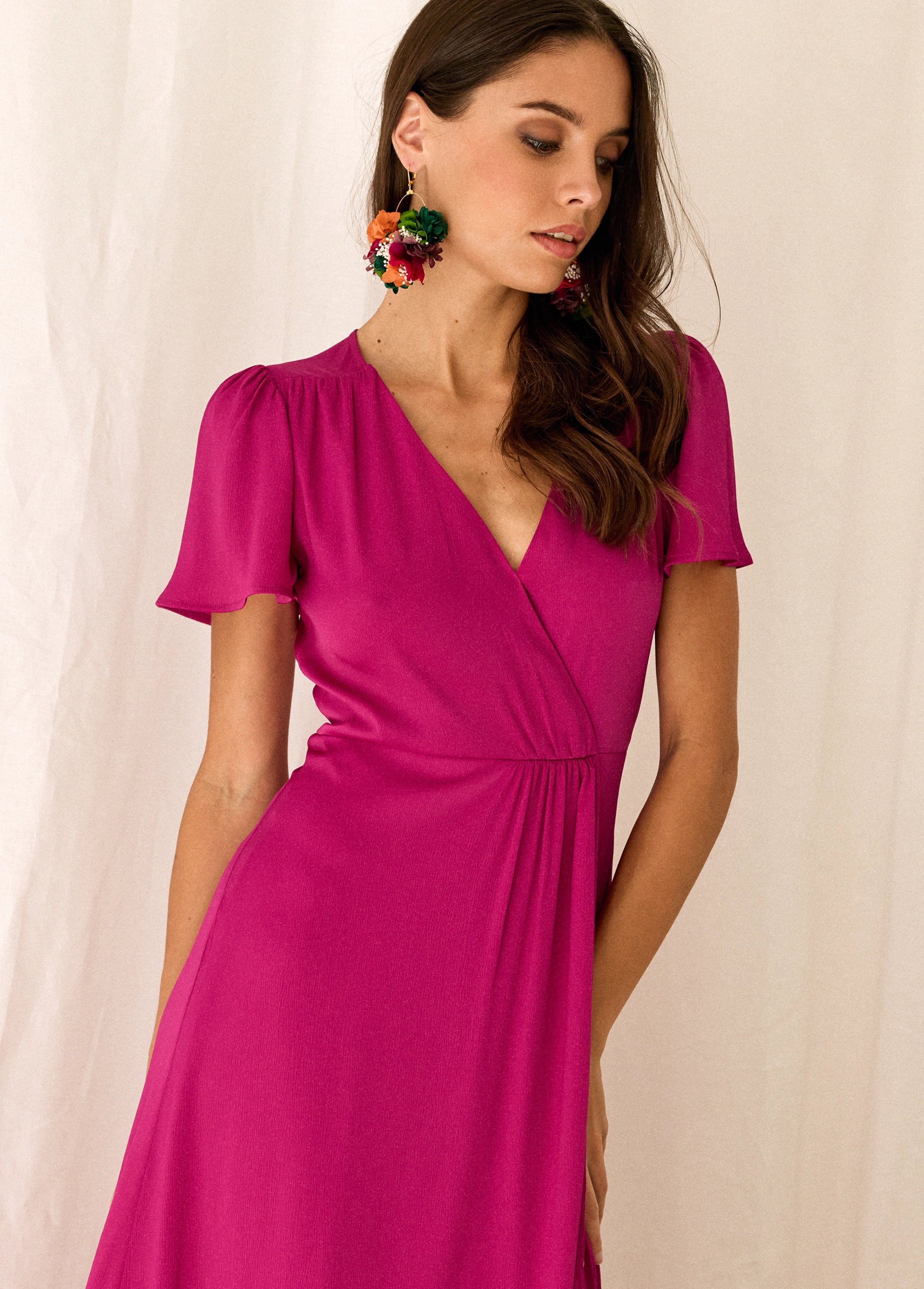 Talia Drawstring Robe Robe Talia Magenta Violine – Apoluze