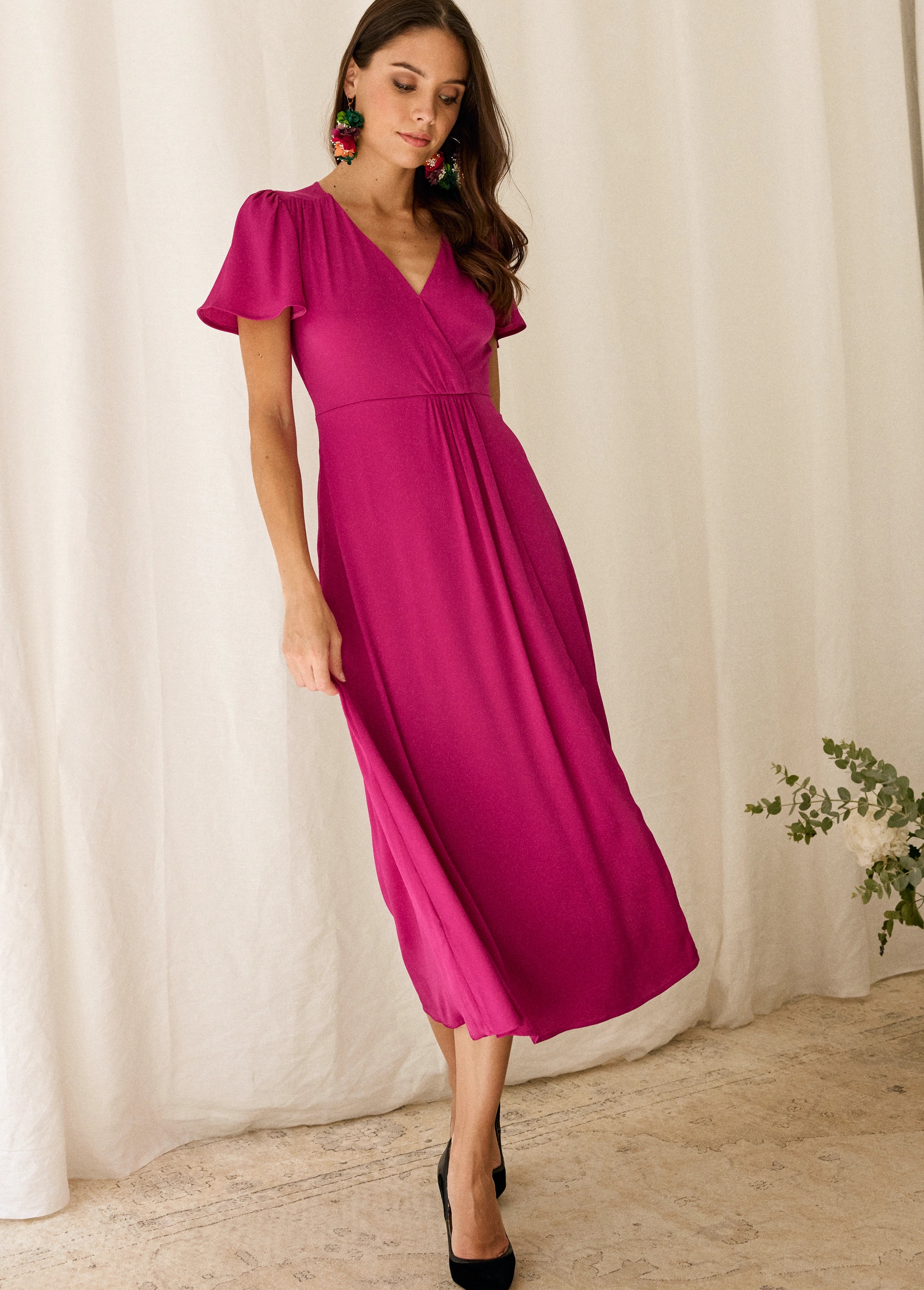 Talia Drawstring Robe Robe Talia Magenta Violine – Apoluze