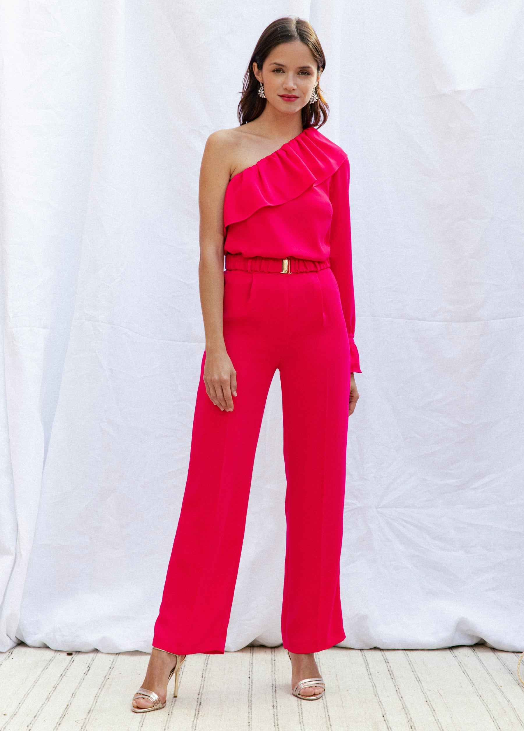 Top Simone rose framboise